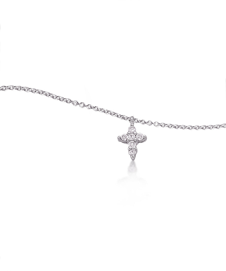  Tear Drop Necklace in Textured Yellow Gold and Diamonds