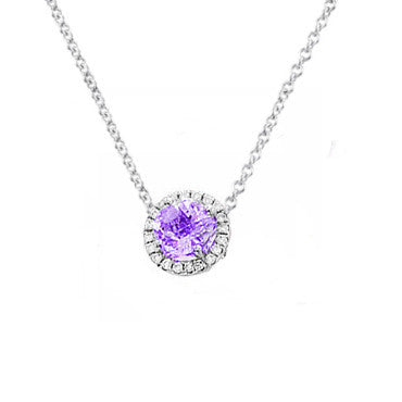 Amethyst and Diamond Round Necklace
