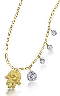 Yellow Gold and Diamond Circles Necklace
