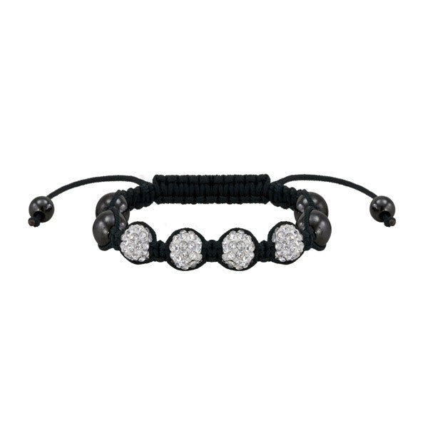 Black and White Shamballa Inspired Crystal Bracelet