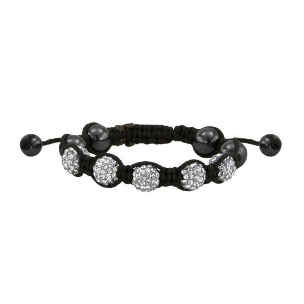 Black and White Shamballa Style Bracelet