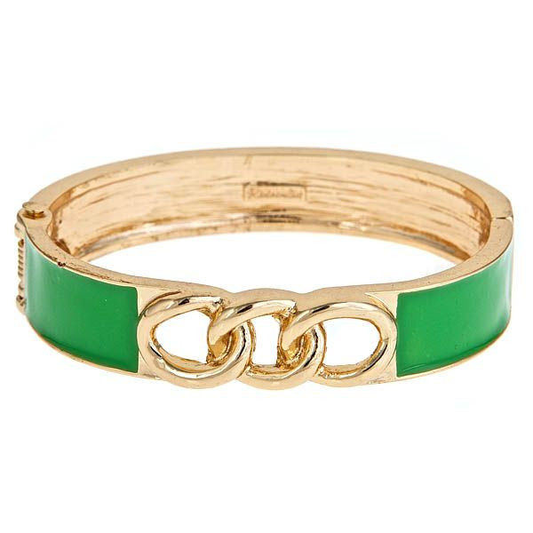 Channel Bracelet By Fornash in Green and Gold Vermeil