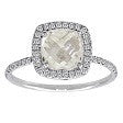 White Topaz and Diamond Engagement Ring