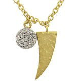 Pave Diamond Disc Necklace in  White Gold