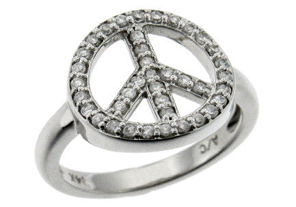 Diamond Peace Sign Ring