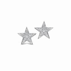 Yellow Gold  Star Earrings With Diamonds