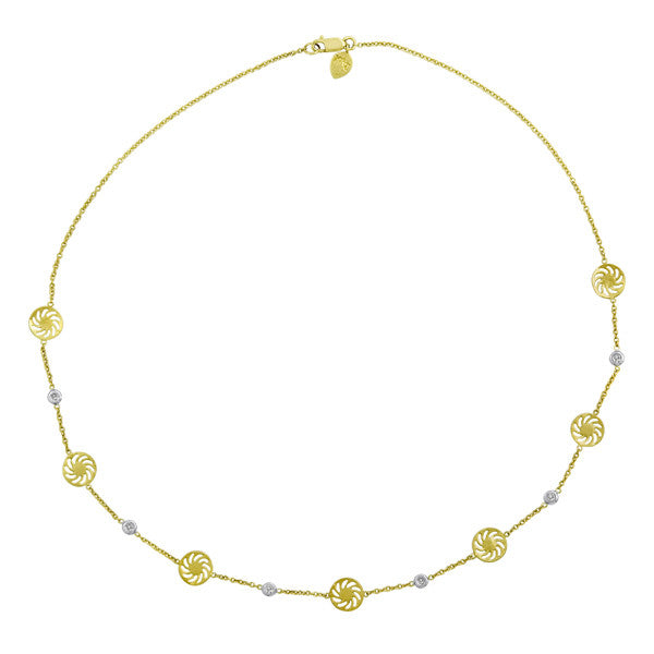 Sapphire & Diamond Circle Pendant Necklace