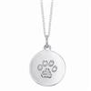 Dog Diamond Foot Print Disc Necklace in White Gold