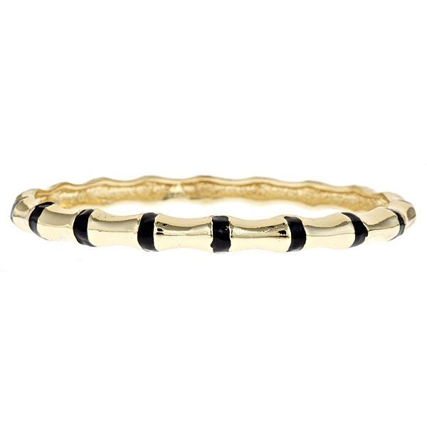 Enamel and Vermeil Black Bamboo Bangle by Fornash