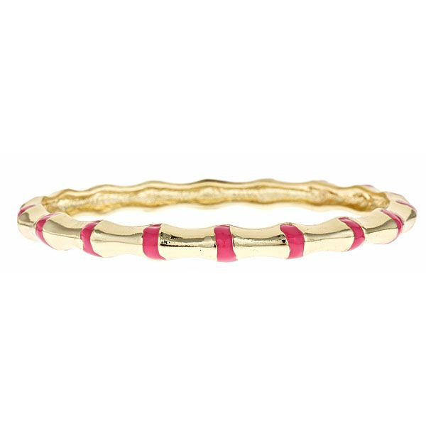Enamel and Vermeil Pink Bamboo Bangle by Fornash