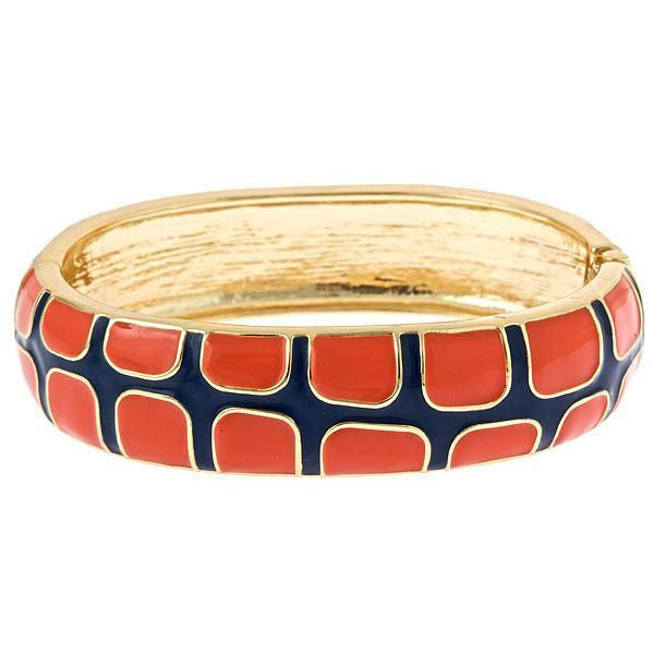 Gecko Bangles by Fornash Navy and Orange Enamel Bangle As Seen in O Magazine