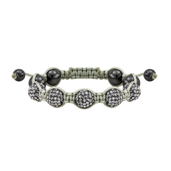 Grey and Black Shamballa Style Bracelet