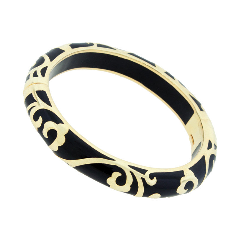 Hamilton Crawford Bangle Black Scroll Bangle