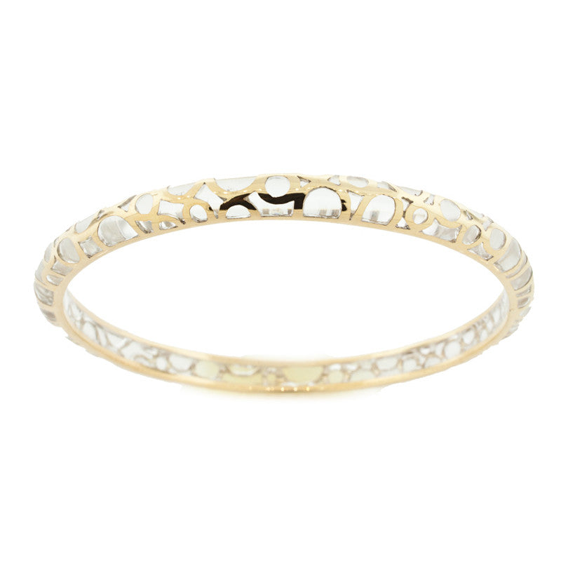 Hamilton Crawford Bangle Clear and Gold Bubbles